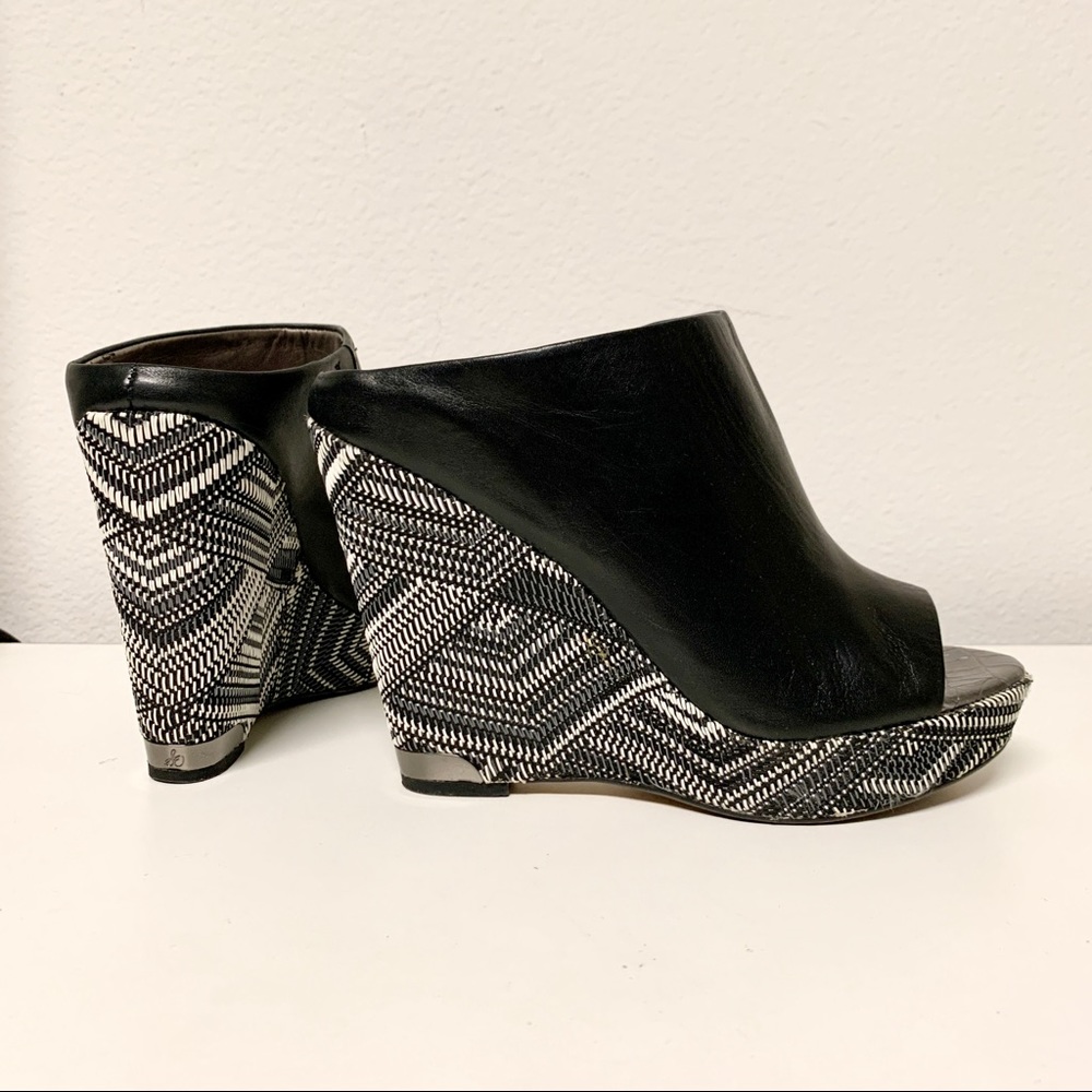Sam Edelman Kylie Black Leather Wedge Mule
